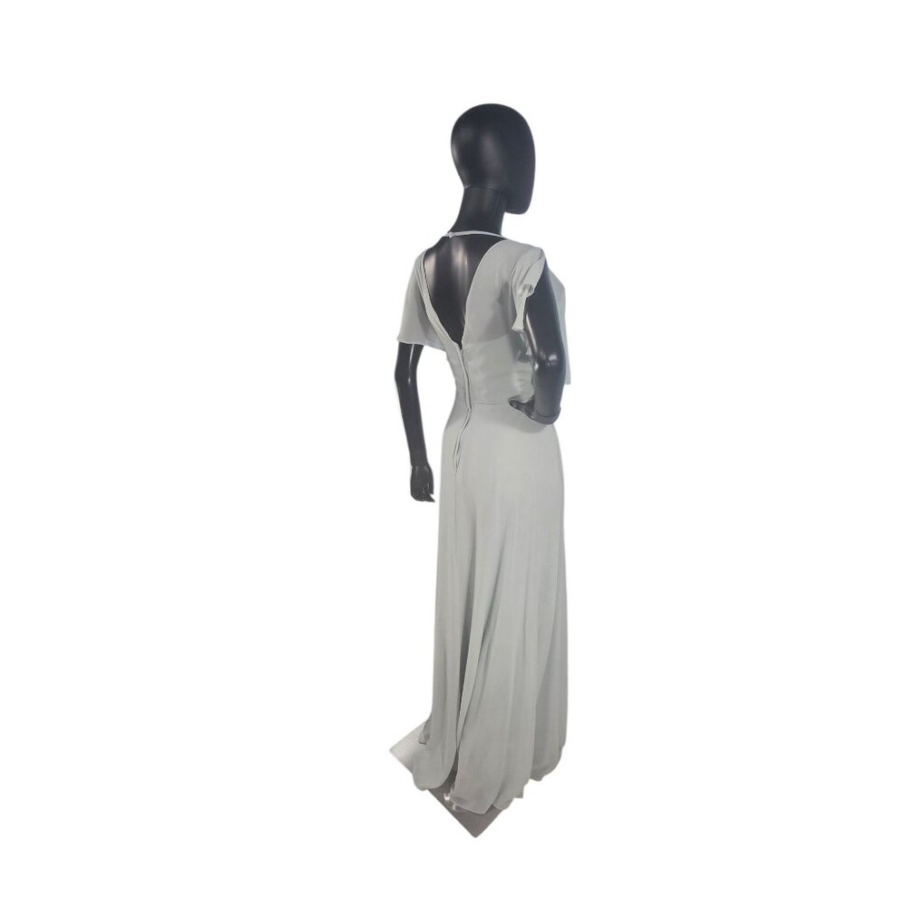 NWOT Seaglass Chiffon Flutter Sleeve A-Line Maxi Formal Dress - Mori Lee - Picture 8 of 11